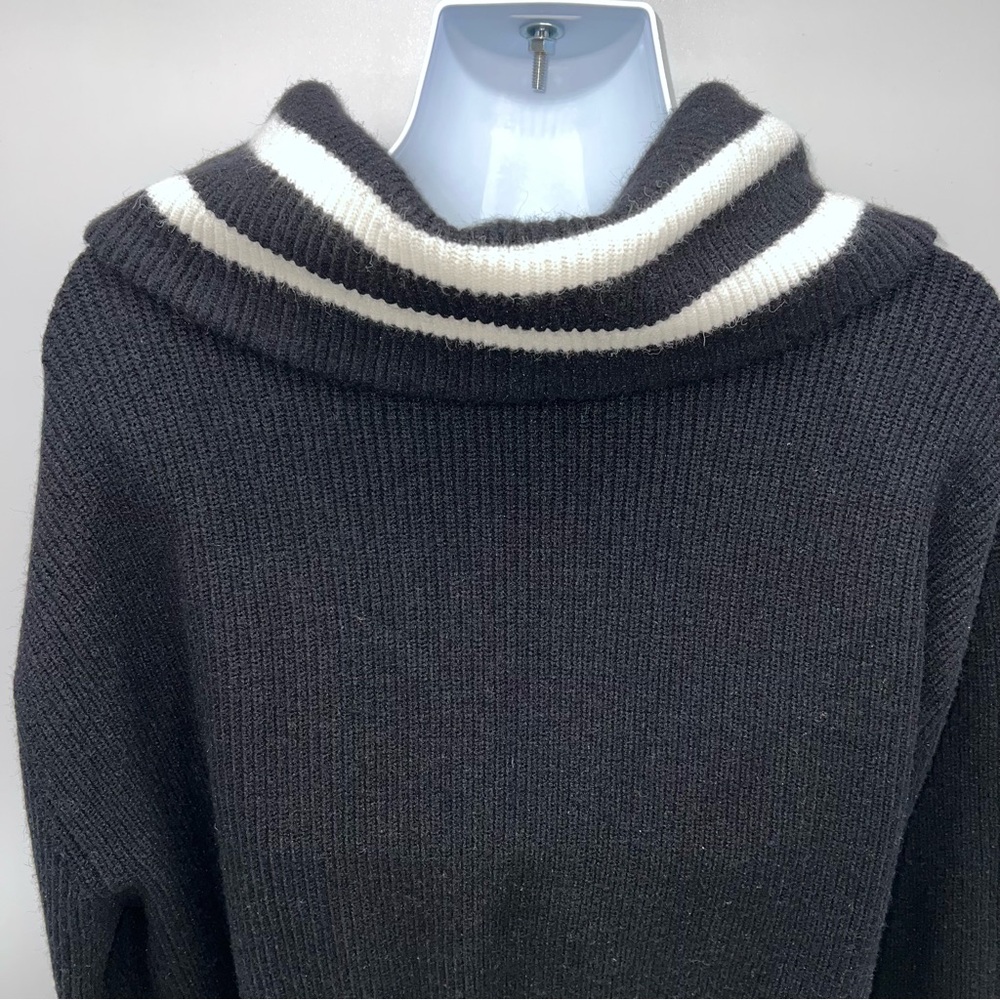 Torrid Black w/White Stripes on the Cowl Neck of the Sweater- Size 1X - Picture 5 of 10